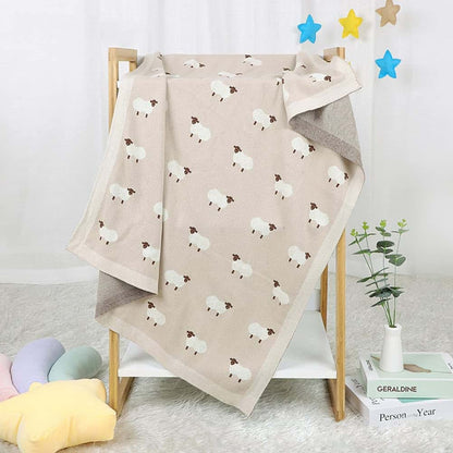 Kirmoo Baby Cute Sheep Blanket Knit Toddler Blanket (photo 2)