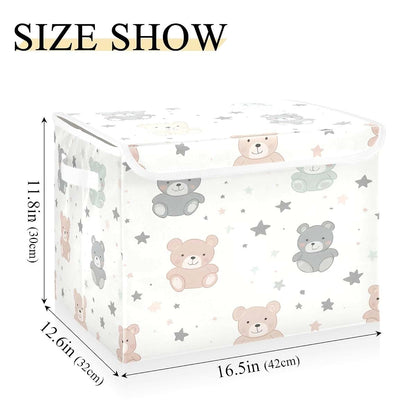 Storage Bins with Lid & Handles for Nursery Organization