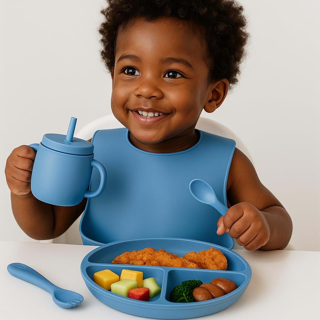 KT-Hudson Home Silicone Bowl and Plate Set in Blue (photo 2)
