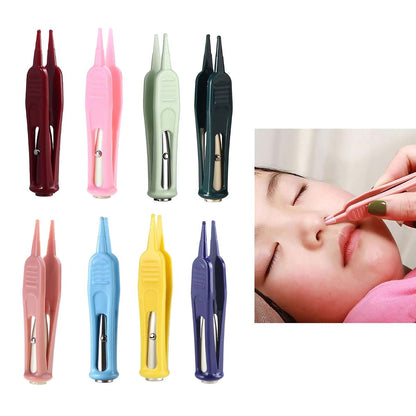 HOUNIIXIE Baby Nose Booger Remover Clip with Lighted Tip, Multicolor