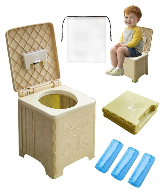 SunnySmile Portable Toddler Potty,Car Potty for Toddler,Travel Toilet,with Travel Bag and 45 Liners,for Toddler Travel