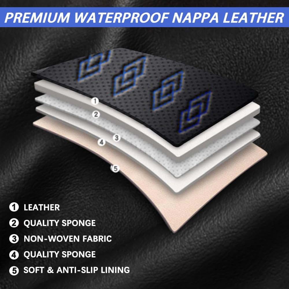 NCCLOVELY Car Seat Covers for Honda Civic 2026, Black and Blue Front Set with Pillows (photo 4)