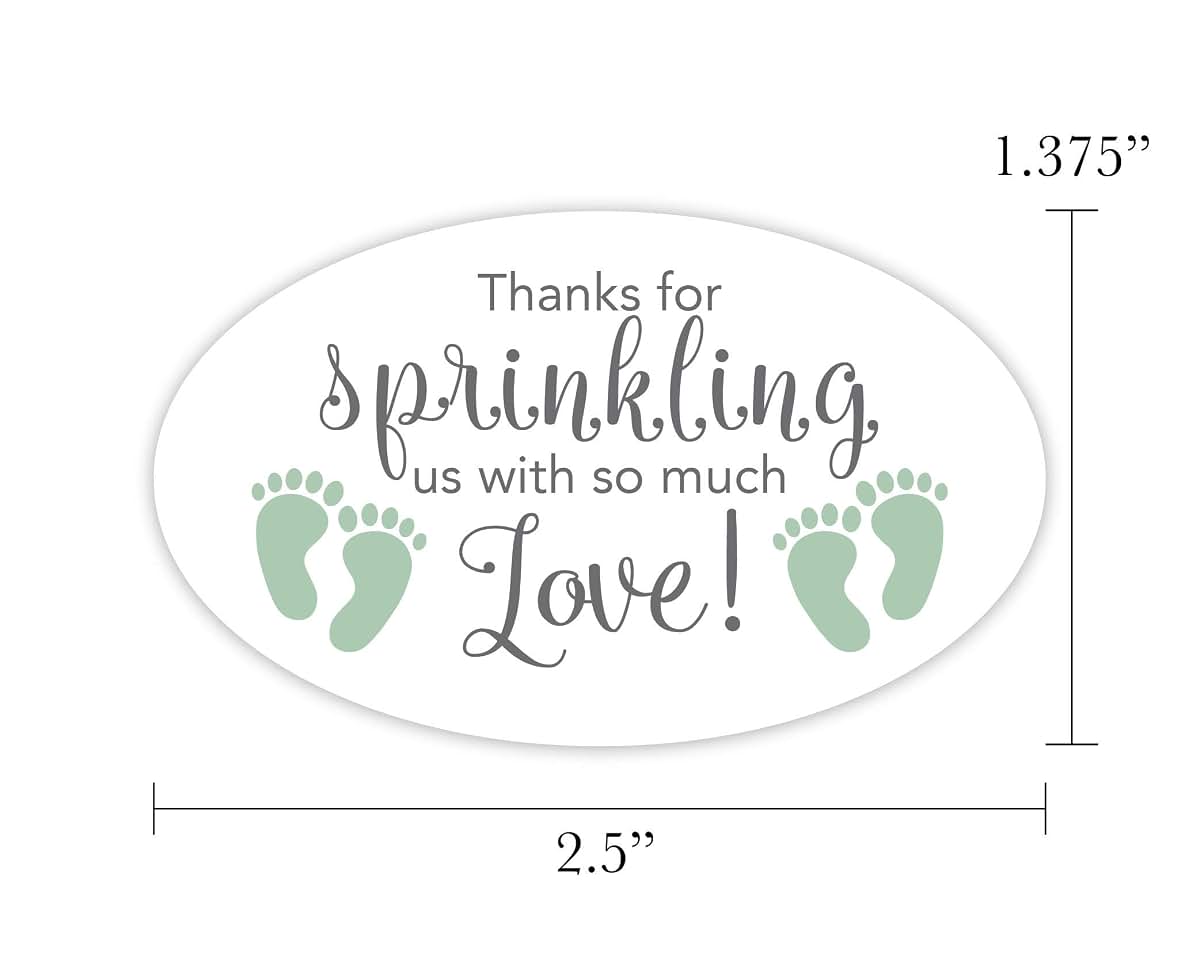 Orange Umbrella Co Baby Shower Stickers, Thanks for Showering us, Girl Boy and Gender Neutral Shower Stickers (photo 2)