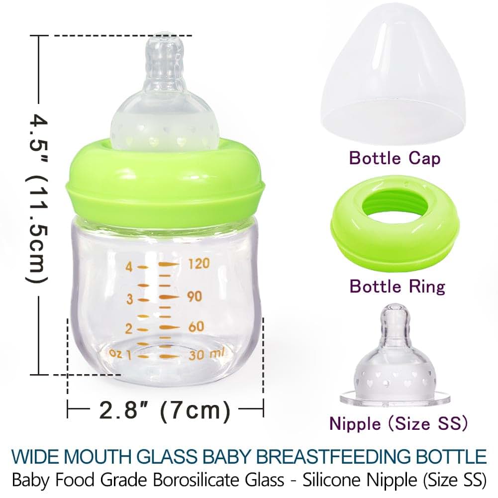 Matyz Glass Baby Breastfeeding Bottle with Cap