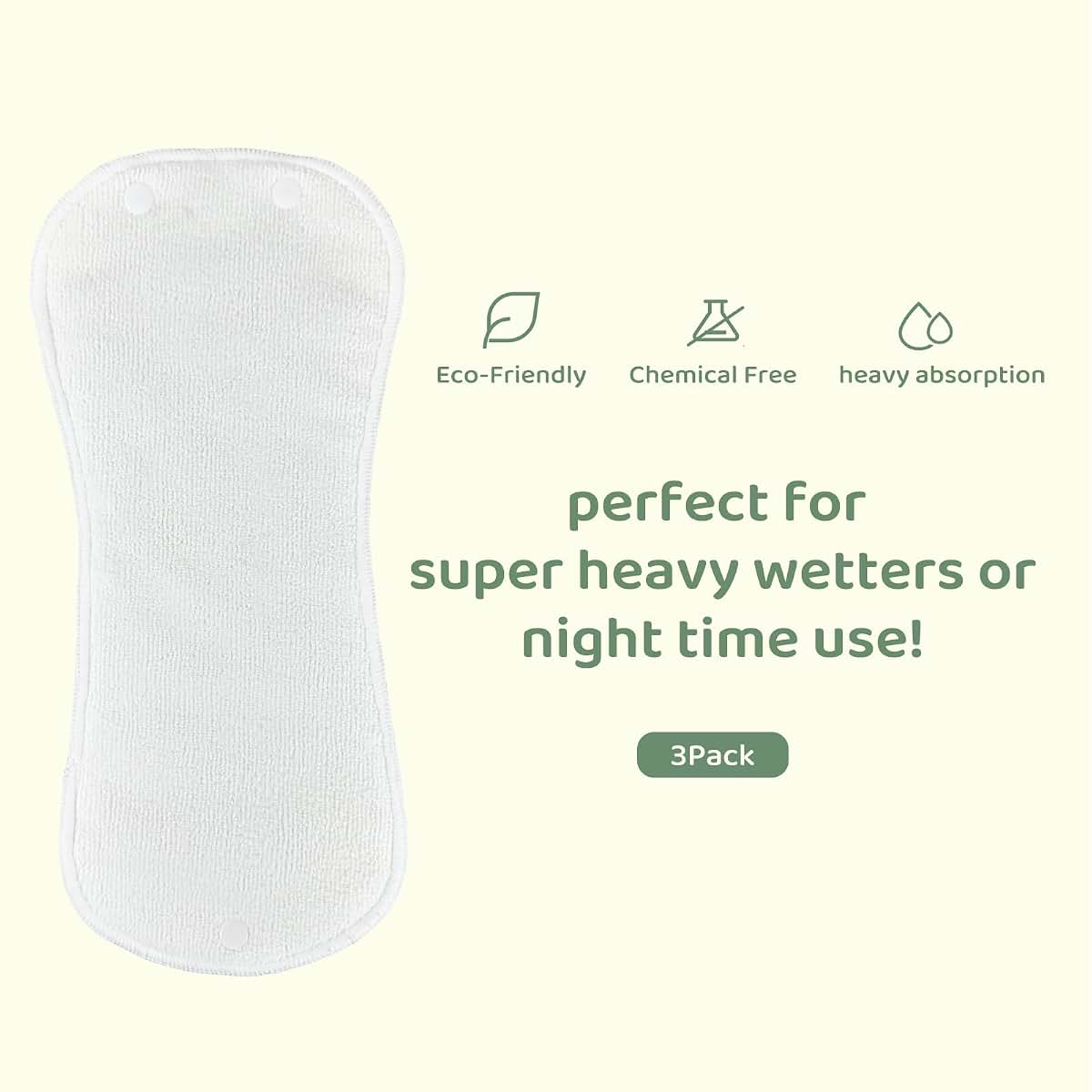 BISENKID 2 Pack Waterproof Cloth Diaper Cover Reusable Plastic Diaper Cover - Adjustable Outer Shell with 3 Pack (photo 4)