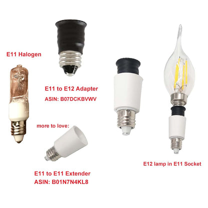 E-Simpo E11 to E12 Light Socket Adapter, 6-Piece Set