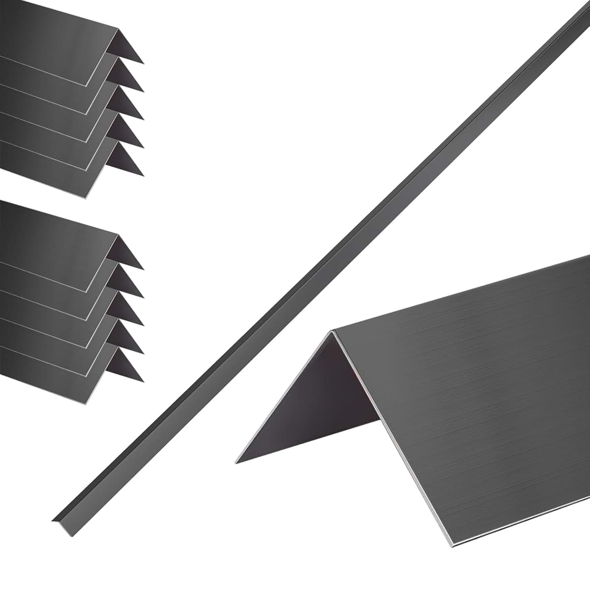 Kajivue Black Stainless Steel Corner Guards - 10 Pack 48 Inch