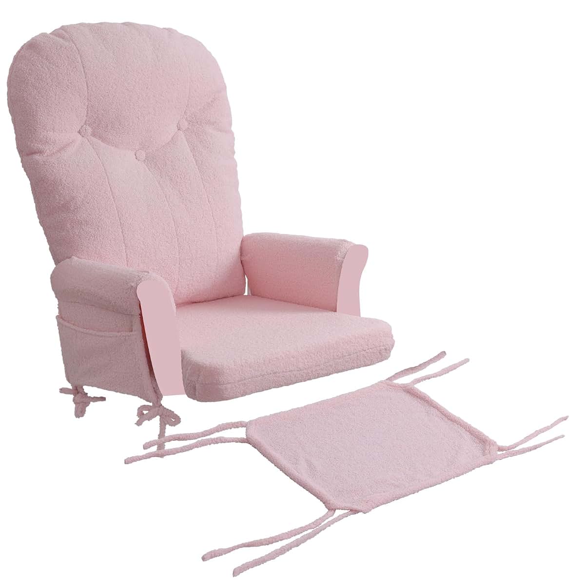 Boshen 5-Piece Glider Rocker Replacement Cushions With Ottoman Cover, Pink