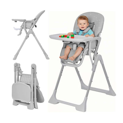 PeacefulHues Foldable Baby High Chair With Adjustable Height