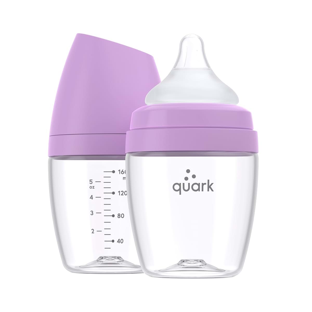 Quark BuubiBottle Mini Slow Flow Baby Bottles for Breastfed Babies, 5 oz