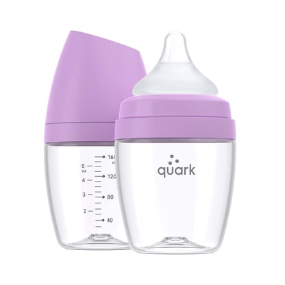 Quark BuubiBottle Mini Slow Flow Baby Bottles for Breastfed Babies, 5 oz