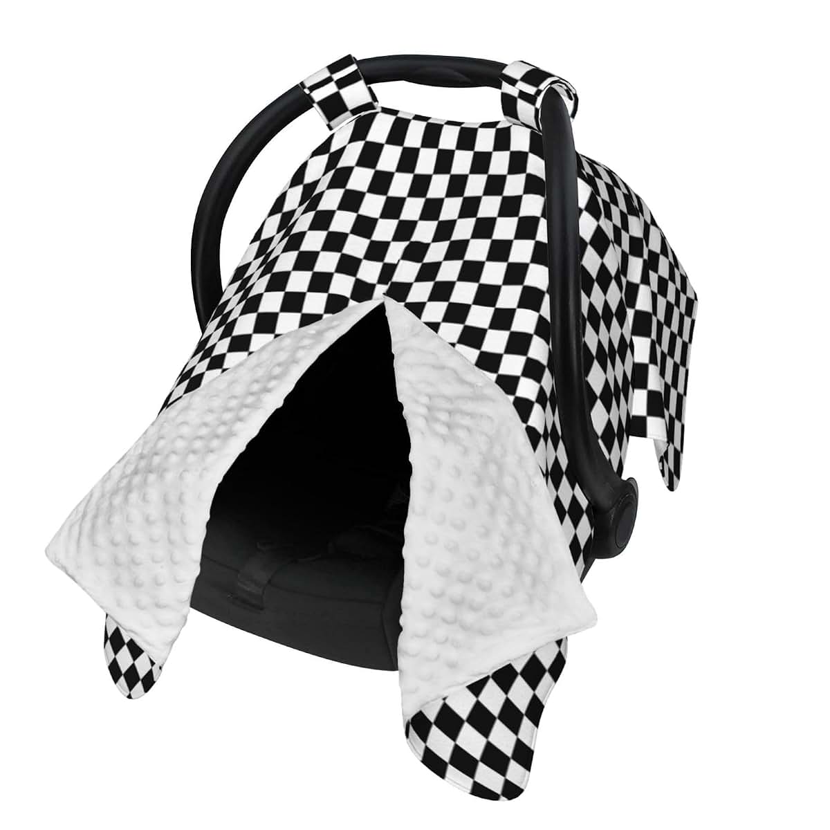SHANGYINGJI Cool Black and White Checkered Flag Car Seat Cover (photo 2)