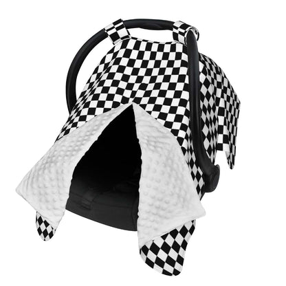 SHANGYINGJI Cool Black and White Checkered Flag Car Seat Cover (photo 2)