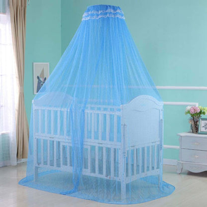 RuiHome Baby Crib Bed Mosquito Net Blue Palace-Style Dome Netting Curtain