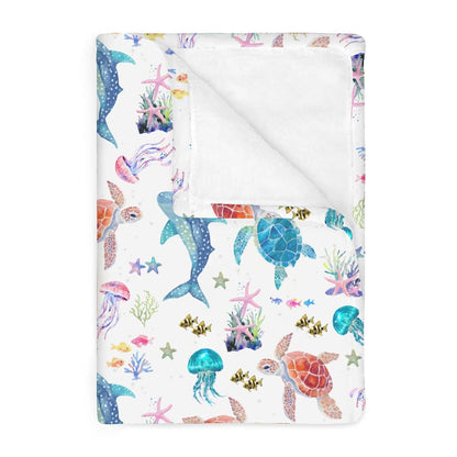 Fantasy Sea Animals Flannel Blanket for Baby Swaddle & Nursery Decor