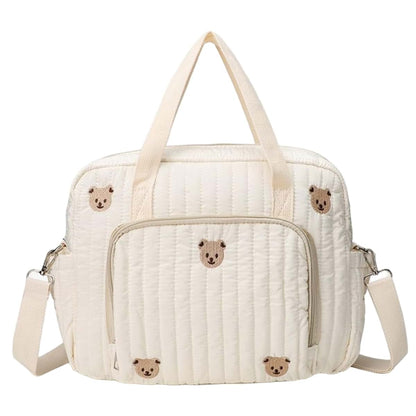 Comebachome Messenger Diaper Bag In Beige With Adjustable Strap