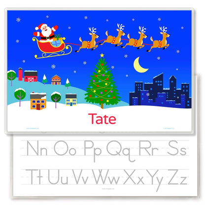 Art Appeel Santa Clause Town Personalized Christmas Placemat For Kids