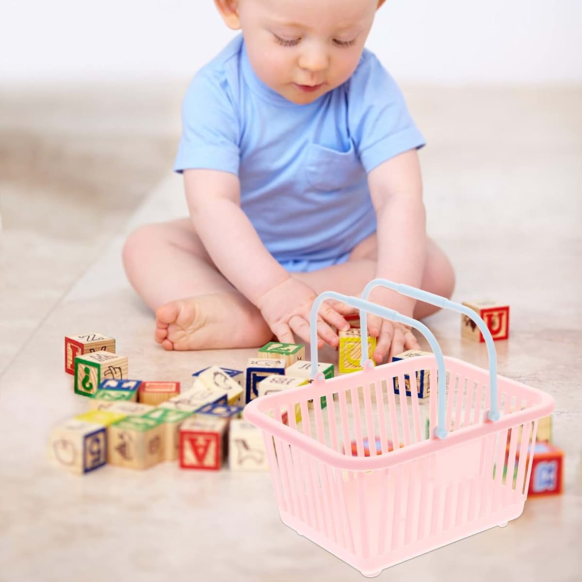 Kisangel Small Plastic Storage Basket 3-Pack