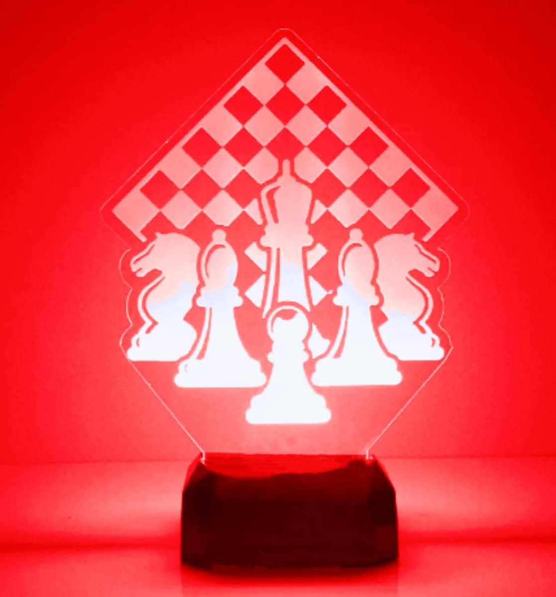 Jinnwell 3D Chess Night Light Lamp Illusion Night Light 16 Color Changing Table Desk Decoration Lamps Gift Acrylic Flat (photo 3)