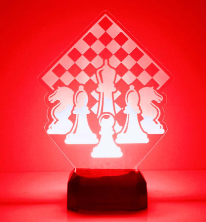Jinnwell 3D Chess Night Light Lamp Illusion Night Light 16 Color Changing Table Desk Decoration Lamps Gift Acrylic Flat (photo 3)