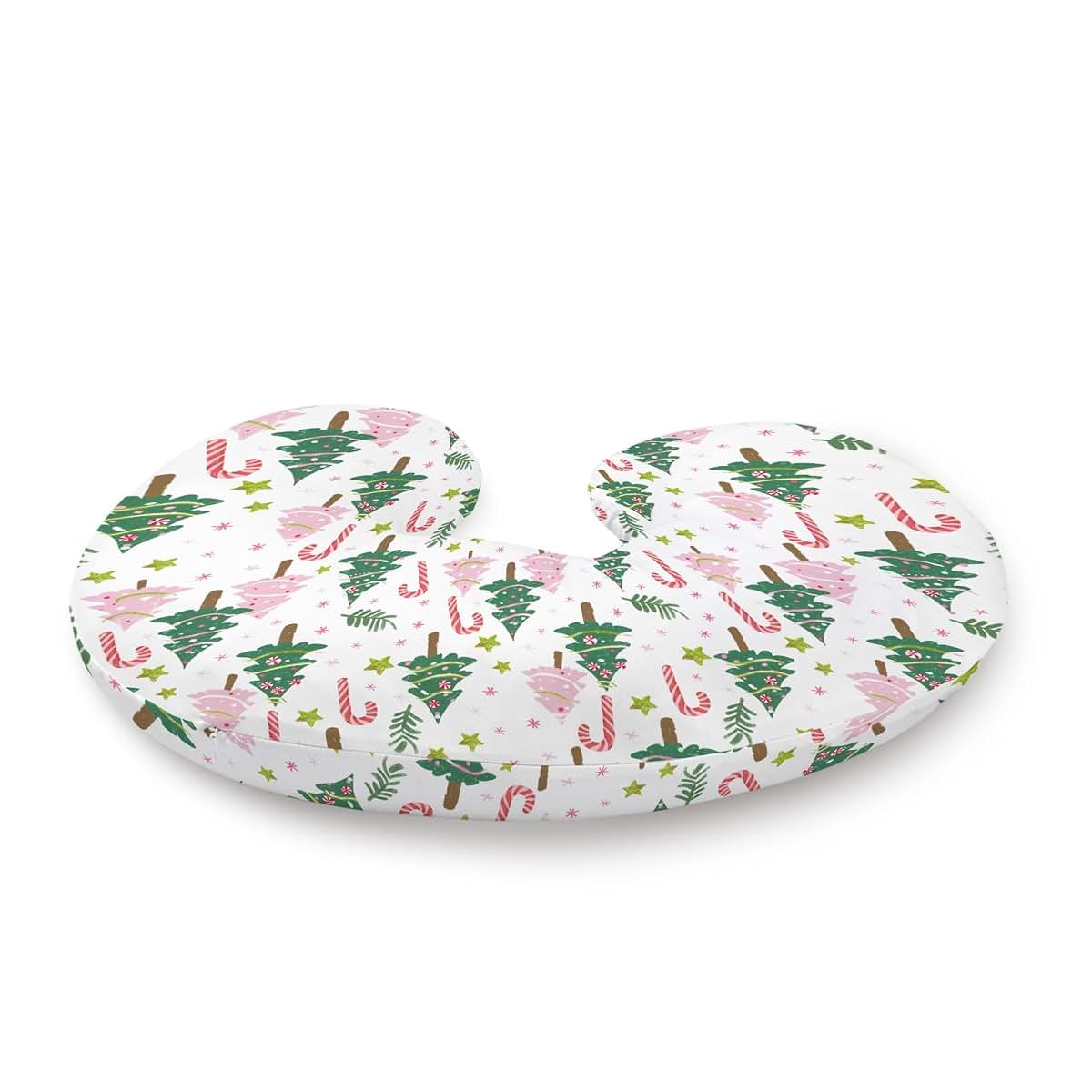 BabyOneStop Christmas Trees Stars Nursing Pillow Cover, Stretchy Polyester Slipcover