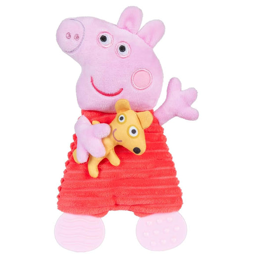 Kids Preferred Peppa Pig Teether Feet Blankey - 9.5 Inches, Embroidered Details, Textured Material, Soft Teethers &