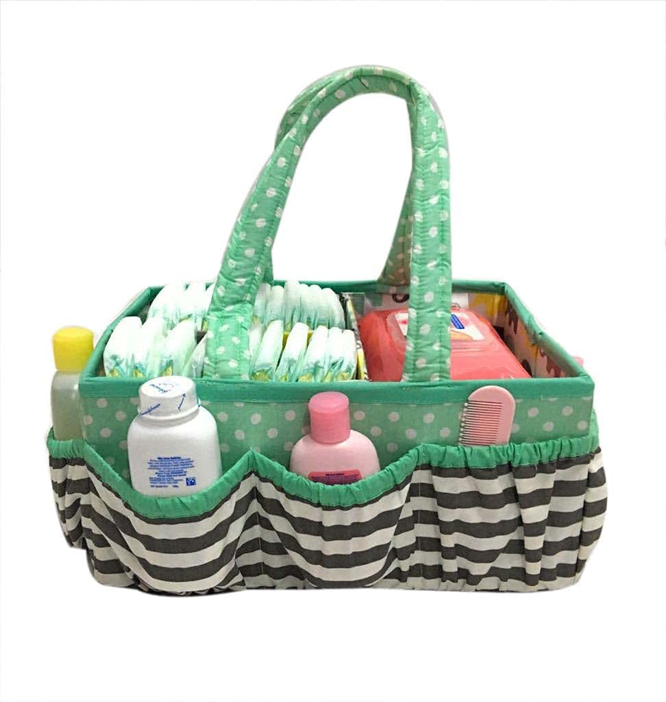 Bacati Elephants Unisex Nursery Fabric Storage Caddy (photo 3)