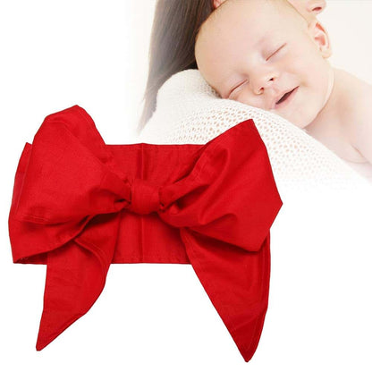 Fdit Newborn Swaddle Wrap with Big Bowknot Sash, Cotton, Red, 72.4x5.5 Inch