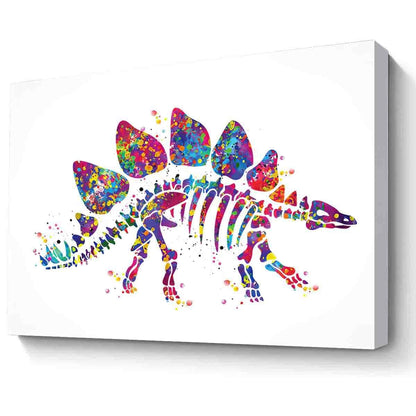 MBARE Watercolor Paint Art,Dinosaur Skeleton Dino Watercolor Print Boy Gift Art Print For Kids Nursery Wall Art Kids