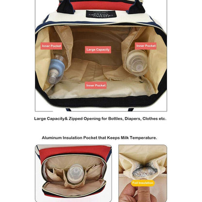 Magik Large Capacity Diaper Bag Backpack - Red (photo 3)