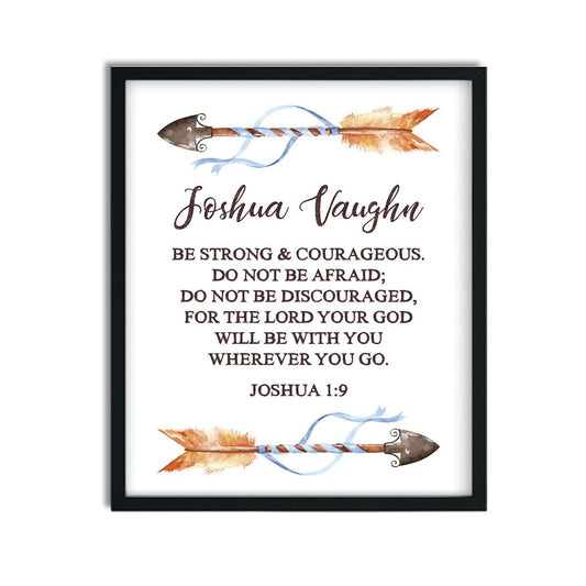 Canary Road Boys Bible Verse Print - Christening And Baptism Gift