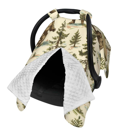 YonaJeik Bigfoot Camping Baby Car Seat Canopy Cover Multi Use Shower Gift, Nursing Cover for Mom Nursing Covers, Bow