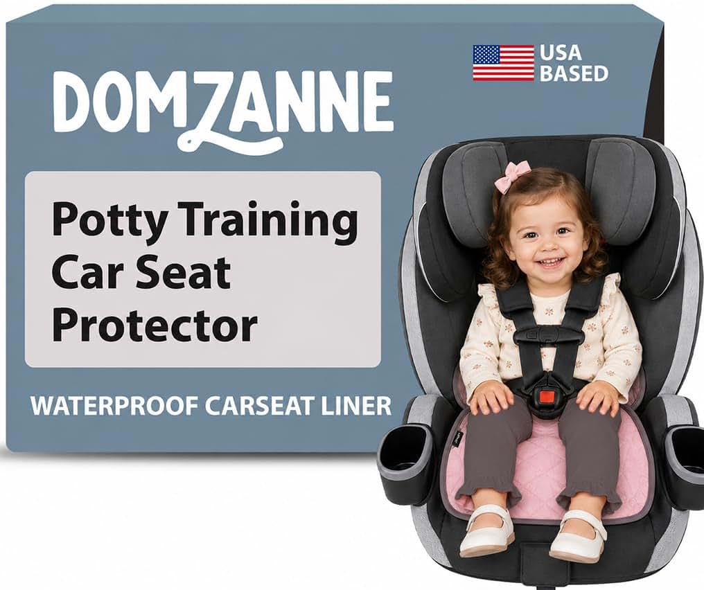 Domzanne Potty Training Car Seat Protector Cover, Pink Washable Liner Mat