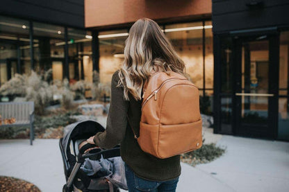 Little Unicorn Skyline Backpack Cognac Vegan Leather Diaper Bag