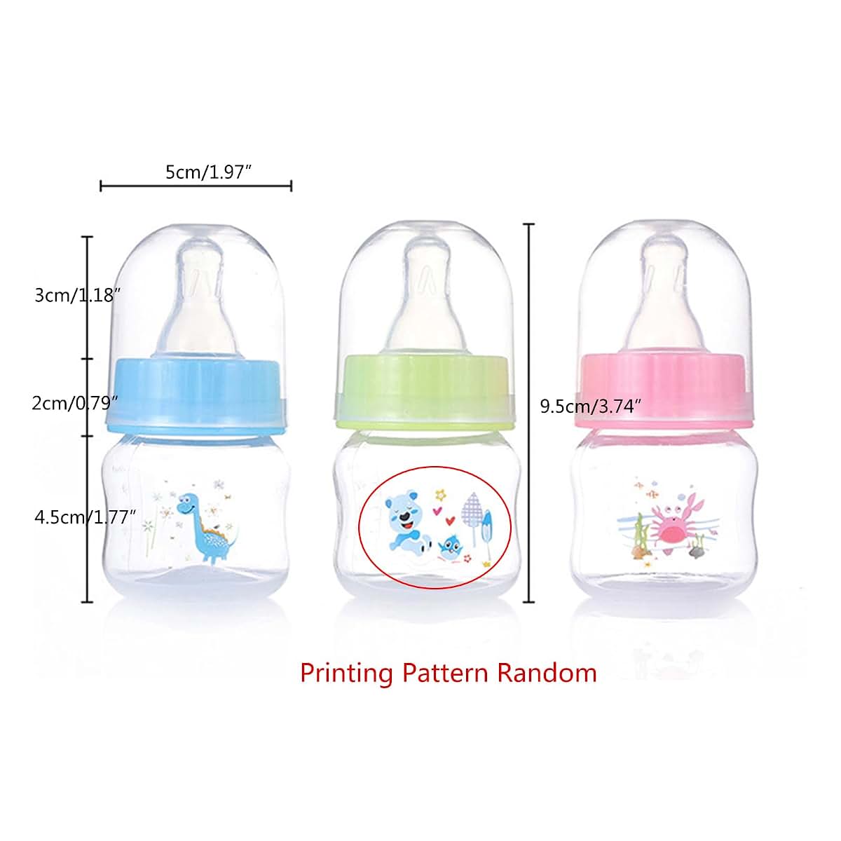 Gllehkt Baby Bottle, Portable 1.7oz Wide Neck Nursing Bottle (photo 3)