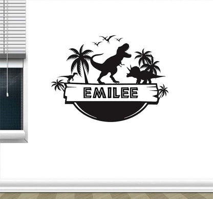 BabyOneStop Custom Name Jurassic Dinosaur Wall Decal