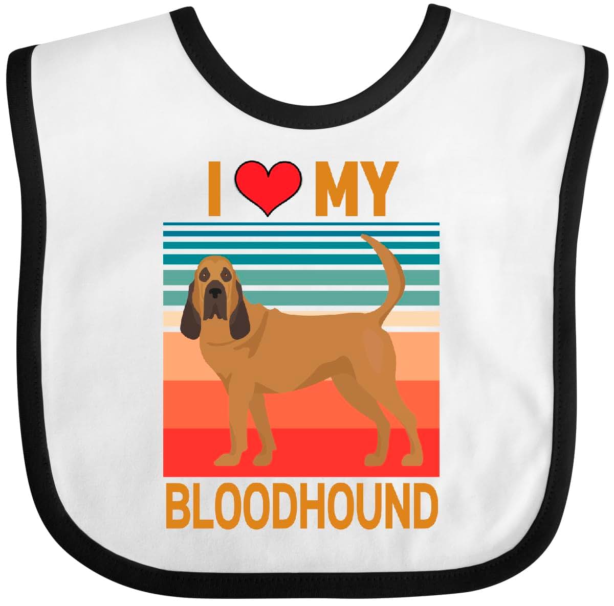 Bloodhound Dog Lover Retro Sunset Baby Bib