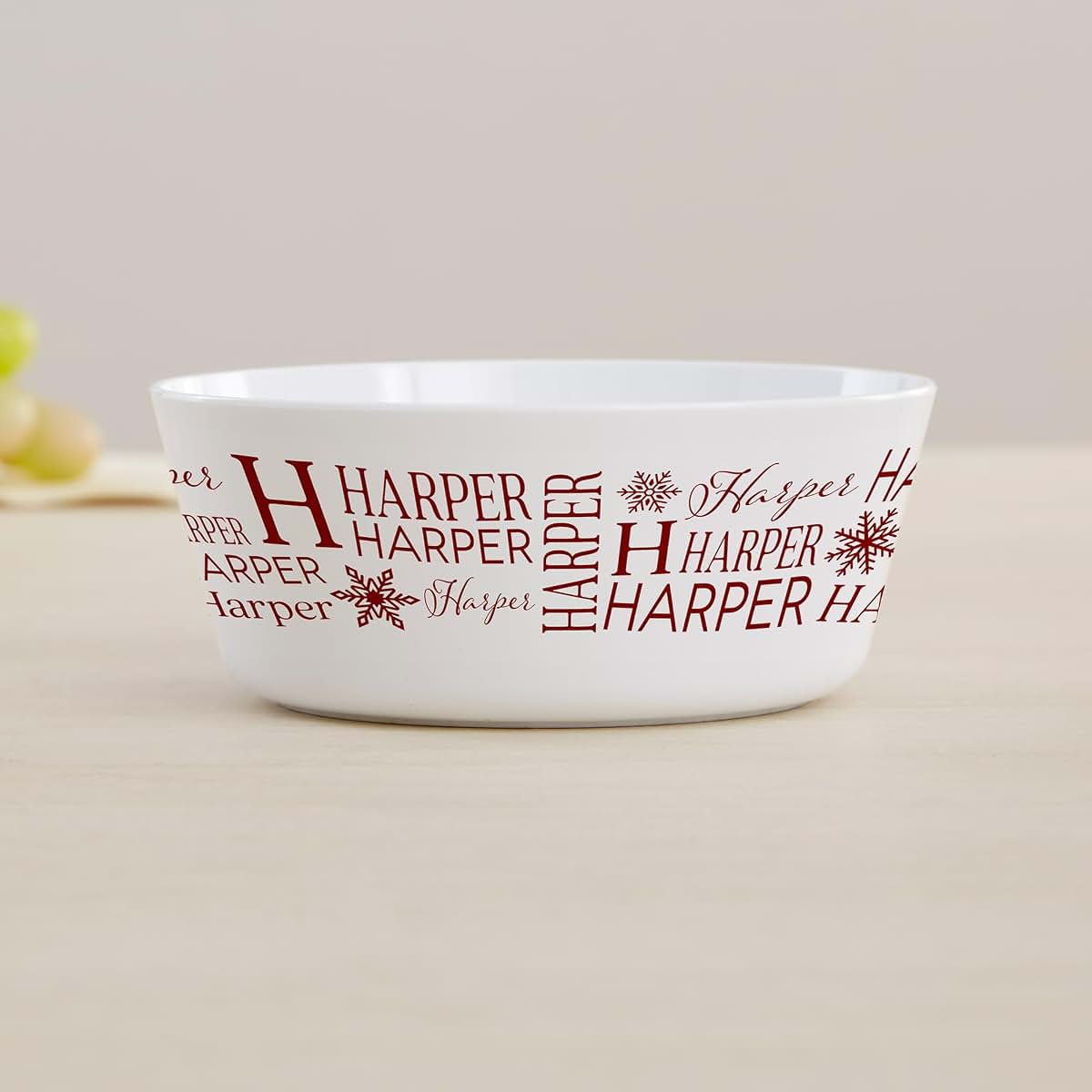 Personalization Universe Christmas Snowflake Kids Bowl - Personalized Name (photo 2)