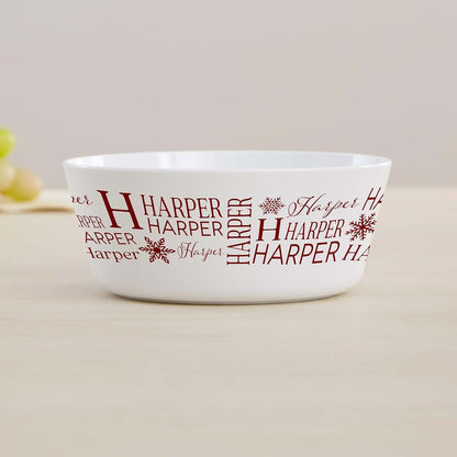 Personalization Universe Christmas Snowflake Kids Bowl - Personalized Name (photo 2)