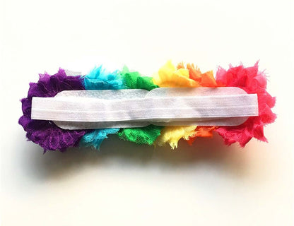 Rainbow Flower Elastic Headband for Baby Girls