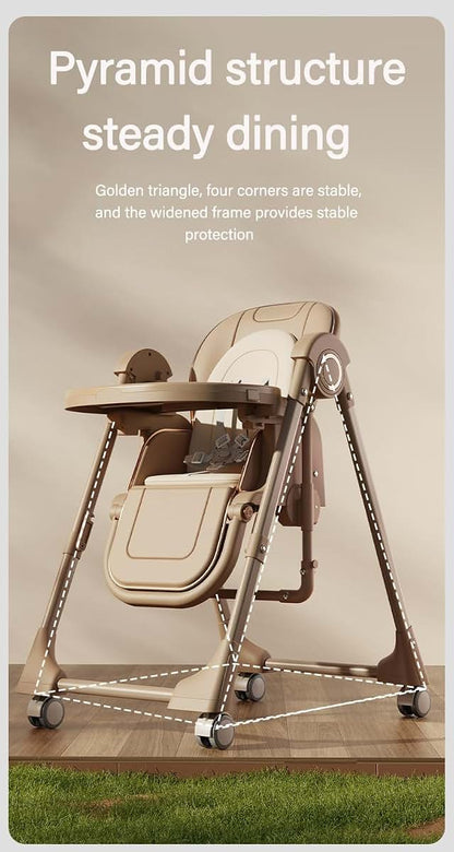 Oubeauou 2-in-1 Portable High Chair and Swing with Adjustable Height (photo 3)