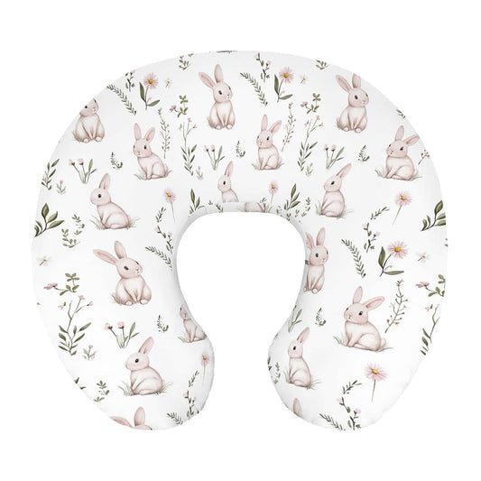 BabyOneStop Bunny Daisy Floral Nursing Pillow Cover for U-Shaped Pillows