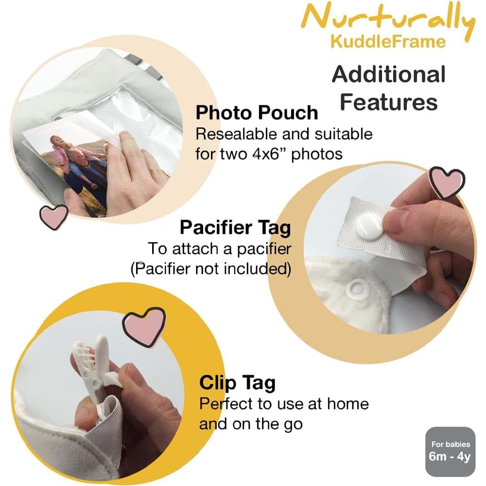 Chrome Cherry KuddleFrame - Nurturally - Lovely Unisex Comfort Blanket with Photo Holder and Pacifier Tag, Soft (photo 4)