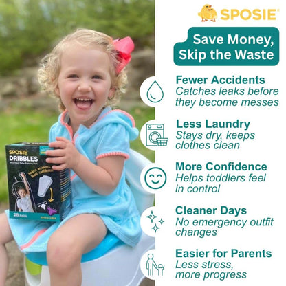 Sposie Dribbles Potty Training Underwear Pads for Leak Protection