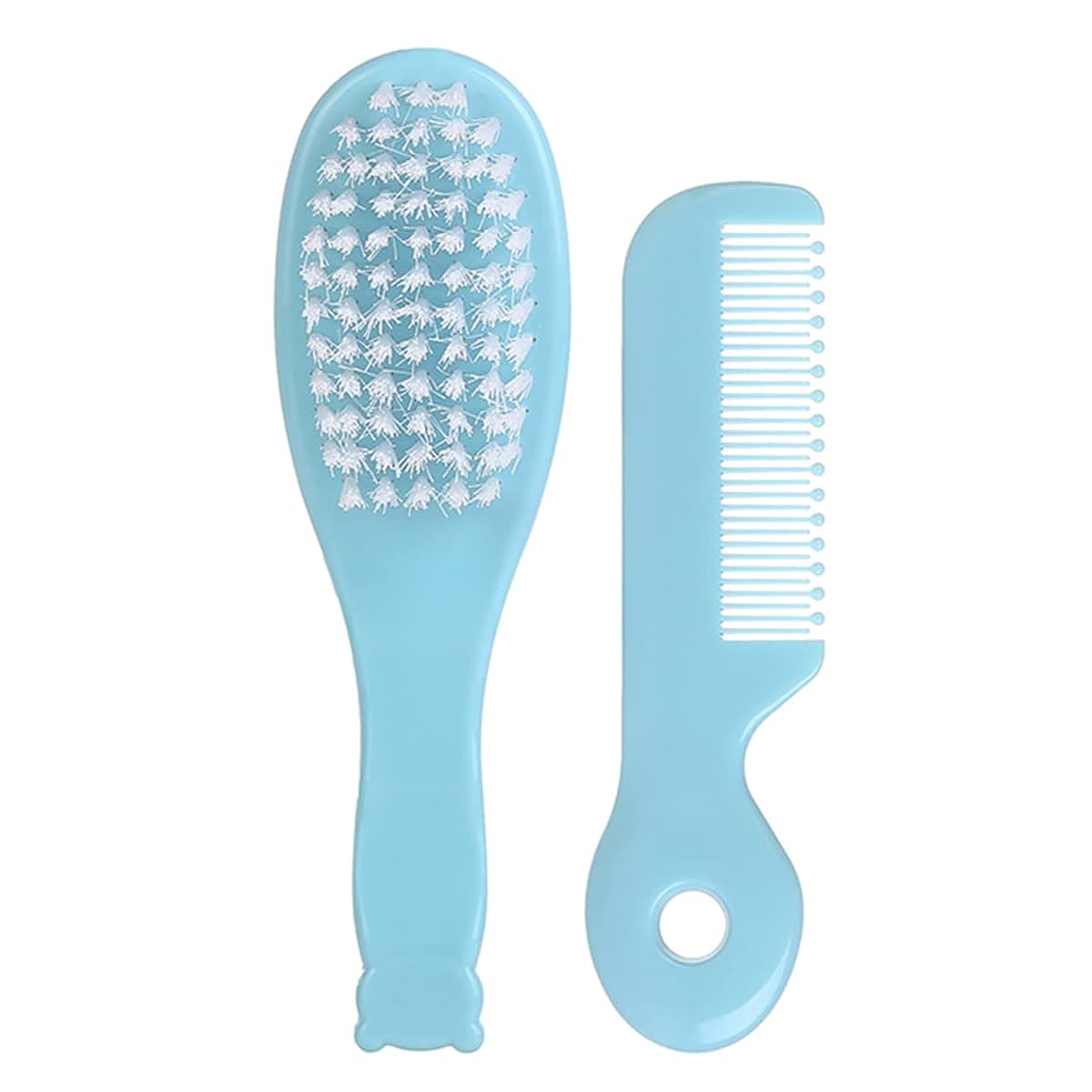 Psdndeww Brush & Comb Set Children Hair Brush Soft Nylon Bristle Caps Hair Brush For Toddler Infant Head Massage, Blue