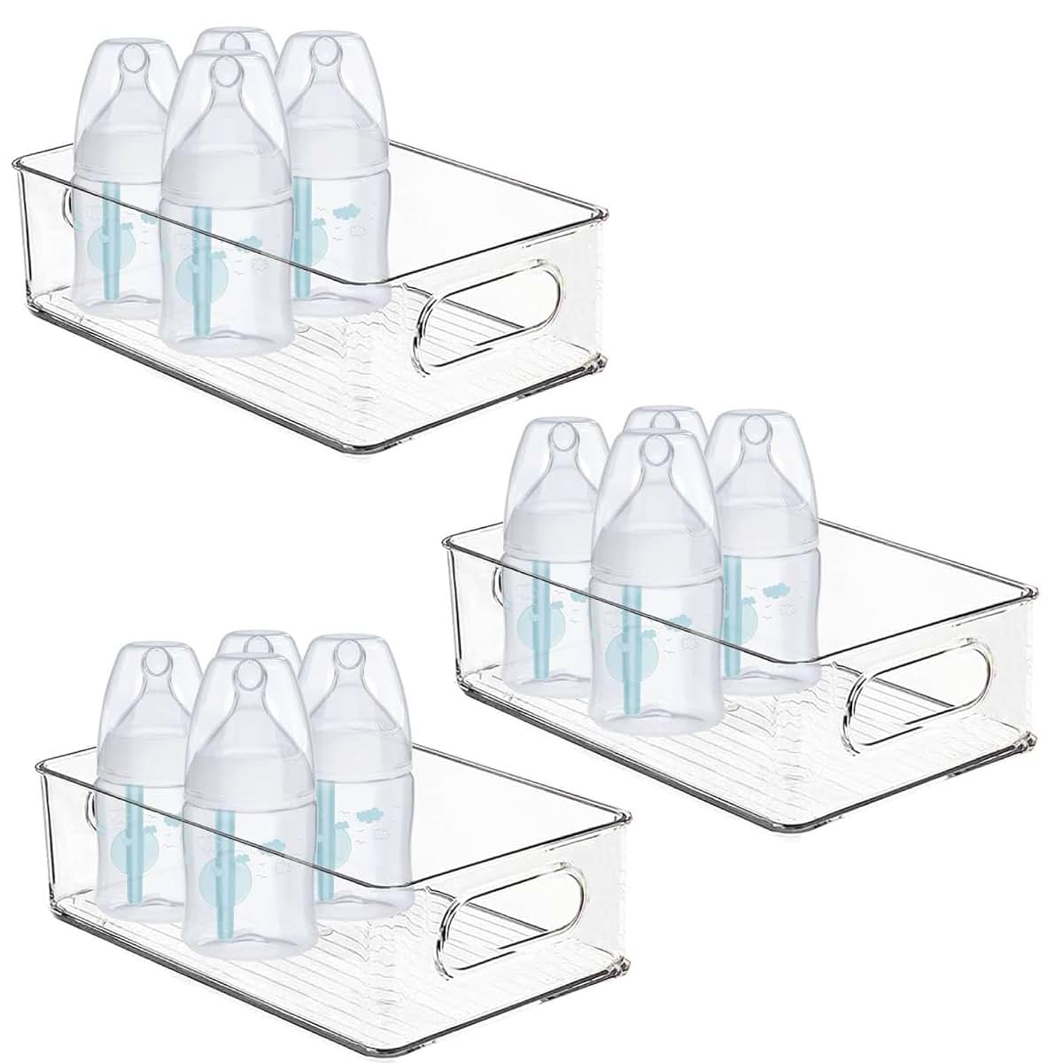 Kpptyty Baby Bottle Organizer, Clear Storage Bin For Nursery And Kitchen