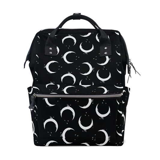 Moon Gothic Print Diaper Bag Backpack for Travel and Baby Care