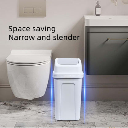 KELINFONG 5.5 Gallon Black Bathroom Trash Can with Swing Lid, Small Slim Compact Plastic Small Garbage (photo 4)