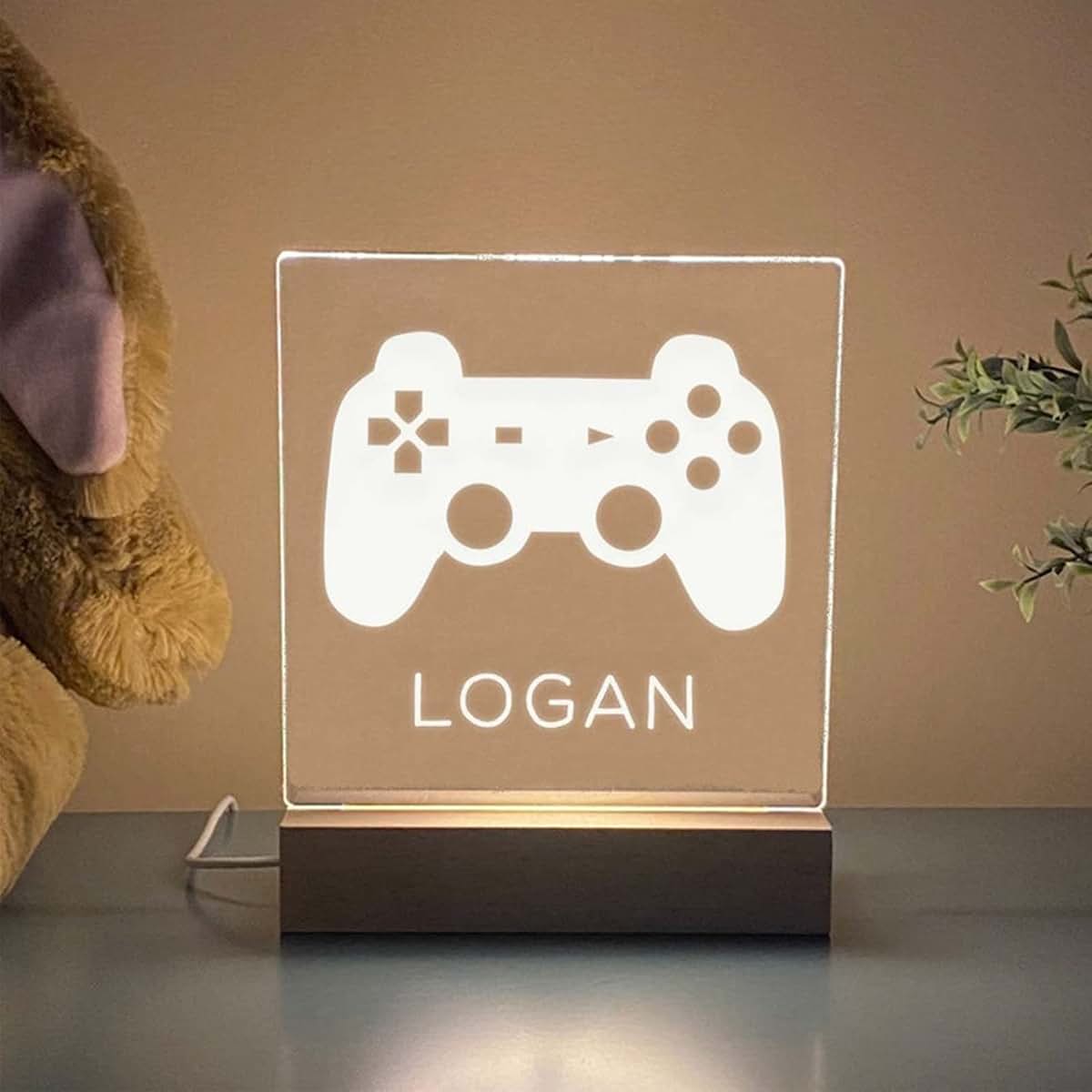 Chopie Video Gamer Controller Night Light, Personalized Night Light, Kids Nightlight, Gift for Kids & Girls, Creative