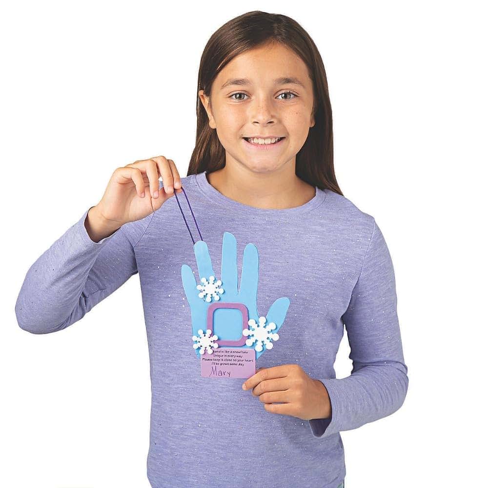 Fun Express Snowflake Handprint Picture Ornament Craft (photo 4)